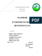 MAJOR108 Entrepreneurship (Business Plan)