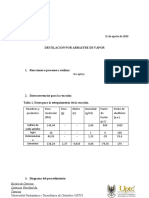 PreInforme Química Orgánica: Destilación Por Arrastre de Vapor