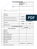 Quality Order Review Sheet I.O-NO.:: Client:: D.P (PDD) Payment