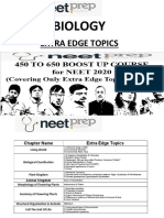 Biology - Extra Edge Topics For NEET 2020