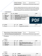 Hand Tools & Measuring Tools Specification Form: Ethiopian Institute of Textile and Fashion Technology