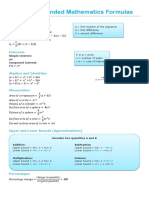 Maths Formula Sheet (Extended) )