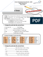 2-Past Simple Tense: - Change The Verb Into The Correct Form