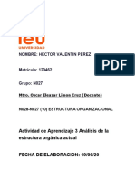 Actividad de Aprendizaje 3 Análisis de La Estructura Orgánica Actual