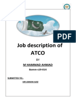 Job Description of Atco: M Hammad Ahmad