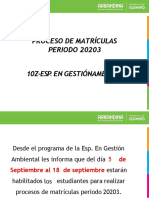 Matriculas Especializacion 10Z