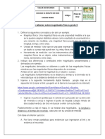 Taller de Refuerzo Sobre Magnitudes Físicas Grado 6