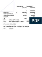 Ebit - Eps Analysis: No Debt Case With Debt