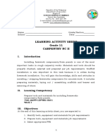 Learning Activity Sheet Grade 11 Carpentry NC Ii: Week 1