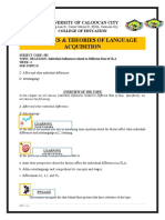 Principles & Theories of Language Acquisition: University of Caloocan City