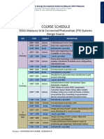 Course Schedule: SEDA Malaysia Grid-Connected Photovoltaic (PV) Systems Design Course