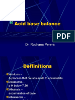 Acid Base Balance: Dr. Rochana Perera