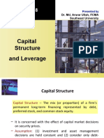 Capital Structure and Leverage: Dr. Md. Anwar Ullah, FCMA Southeast University