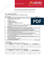 COVID-19 (Coronavirus) Exposure Questionnaire: Part 1 - Applicable For All Applicants