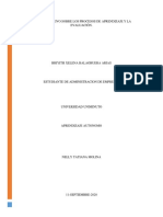 Texto Reflexivo Sobre Los Procesos de Aprendizaje y La Evaluación Xelena PDF