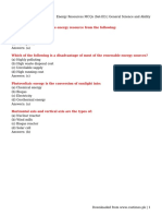 Energy Resources MCQs (Set-III) General Science and Ability