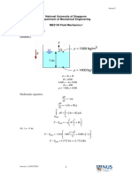 National University of Singapore Department of Mechanical Engineering ME2134 Fluid Mechanics I Tutorial 2 Solutions