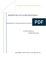 Reporte de Evaluación Psicológica 