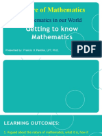 Getting To Know Mathematics