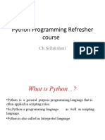 Python Programming Refresher Course: CH - Srilakshmi