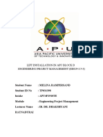 Lift Installation in Apu Block D Engineering Project Management (Ee019-3.5-3)