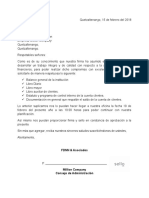 Carta de Requerimiento Clientes