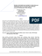 Penerapan Customer Relationship Management (CRM) Sebagai Upaya Untuk Meningkatkan Loyalitas Pelanggan (Studi Kasus Pada Bandung Sport Distro Malang)