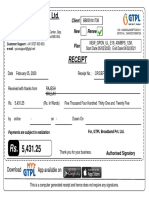 GTPL Broadband Pvt. LTD.: Receipt