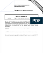 0455 Economics: MARK SCHEME For The May/June 2007 Question Paper