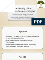 The Identity of A Counselling Psychologist