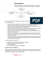 Role & Responsibilities of A Supervisor: Principle of Sound Management