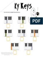 Write The Letter Name of The Highlighted Key Beneath Each Picture