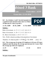 Combined 3 Bank: Post: Officer (Cash) Exam Taker: AUST Exam Date:12-10-2018