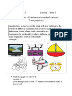 Quarter 1-Week 1 Lesson 1 - Day 3 Topic: Sound of Mechanical Sounds (Machine / Transportation)