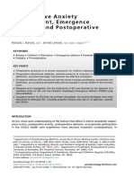 Preoperativeanxiety Management, Emergence Delirium, Andpostoperative Behavior