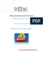 Proyecto Final Manual de Calidad MC Donald's