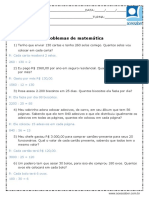 Atividade de Matematica Problemas de Divisao 4 Ano Respostas