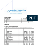 Customer Details Pro-Forma Invoice