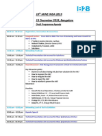 Updated Draft Agenda With Key Discussion Points - 10th MiNE INDIA, 13th Dec 2019, Mumbai, Bangalore