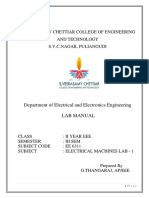 EE8311 Electrical Machines Lab - 1 Manual PDF