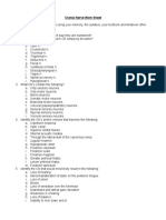 Cranial Nerve Work Sheet