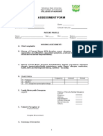 Assessment Form: College of Nursing