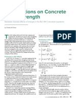 Observations On Concrete Shear Strength: Examples Illustrate Effects of Changes in The ACI 318 Code Shear Equations