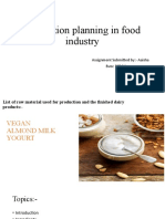 Production Planning in Food Industry: Assignment Submitted By:-Aaisha Bvoc FST 3 Year