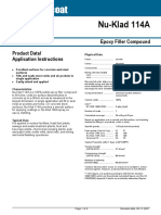 Nu-Klad 114A: Epoxy Filler Compound Product Data/ Application Instructions