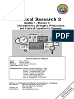 Practical Research 2: Quarter 1 - Module 1: Characteristics, Strengths, Weaknesses, and Kinds of Quantitative Research