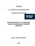 EUTROFIZACIÓN Y CALIDAD DEL Agua de Una Zona Costera Tropical