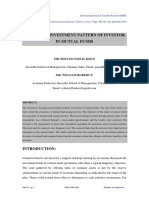 A Study On Investment Pattern of Investor in Mutual Funds: Mr. Ismayil Paisal Khan