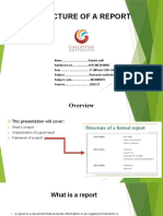 Structure of A Report