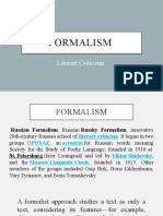 Formalism: Literart Criticism